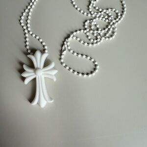 Chrome hearts White Cross Pendant Necklace